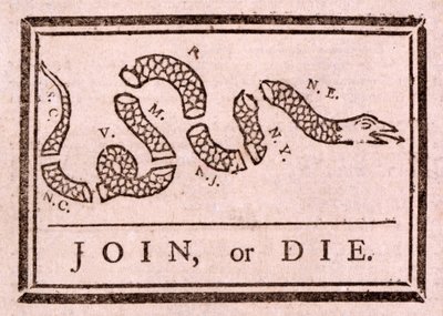 Join, or Die by Benjamin Franklin
